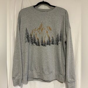 Gray Mountain Print Women's Sweater